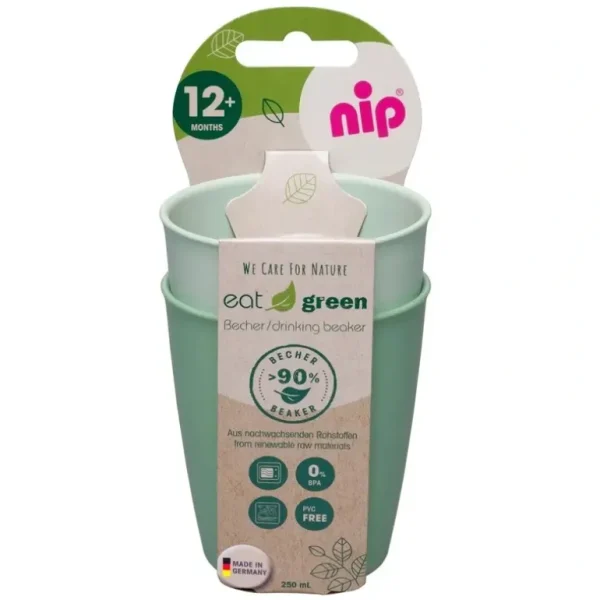 2pc Nip Baby/Infant/Toddler Eat Green BPA Free Drinking Beaker Cup Green 12m+ - cutbabycare.com | baby boutique & care hub