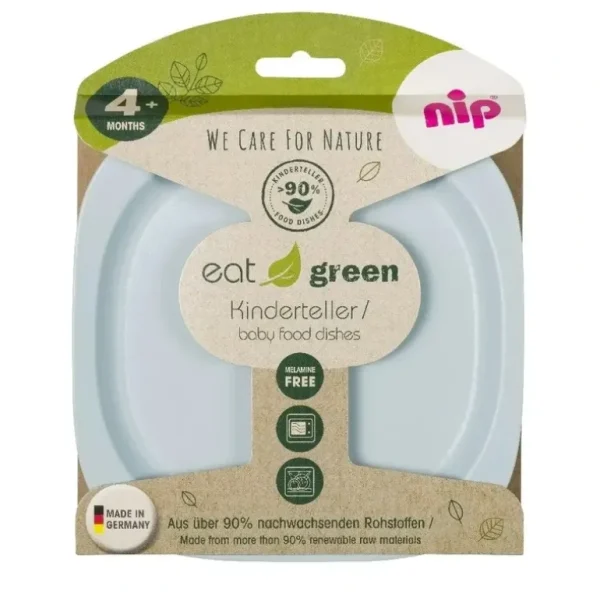 2pc Nip Eat Green Kinderteller BPA/PVC Free Infant/Baby Food Plate/Dish Blue 4m+ - cutbabycare.com | baby boutique & care hub