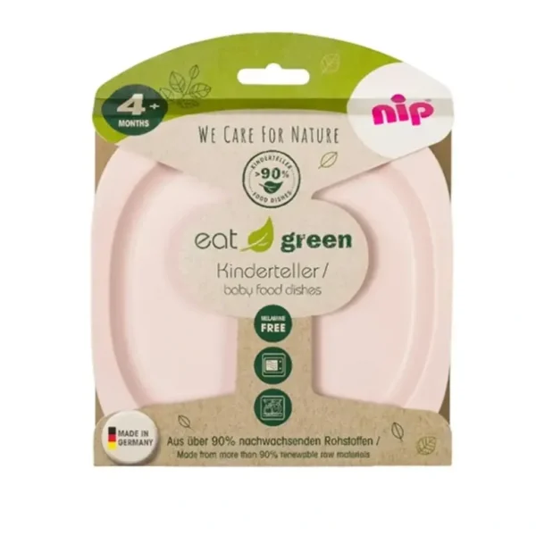 2pc Nip Eat Green Kinderteller BPA/PVC Free Infant/Baby Food Plate/Dish Pink 4m+ - cutbabycare.com | baby boutique & care hub