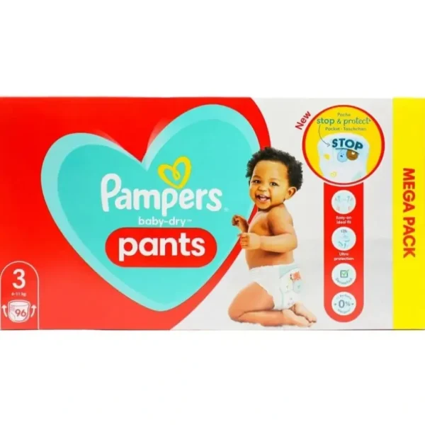 96pc Pampers Baby Dry Pants Absorbent Childrens Nappies Size 3 6 - 11 kg - cutbabycare.com | baby boutique & care hub