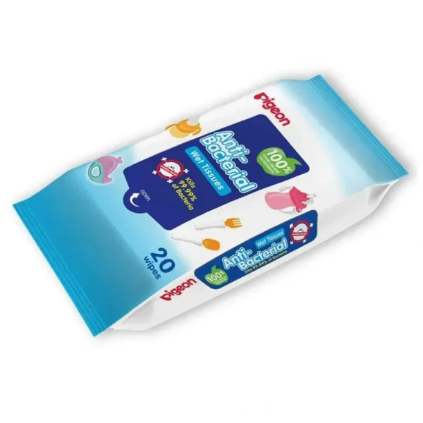 20pc PIGEON Anti-Bacterial Wipes Fragrance Free Cleaner Baby Wipe Travel Tissue - cutbabycare.com | baby boutique & care hub