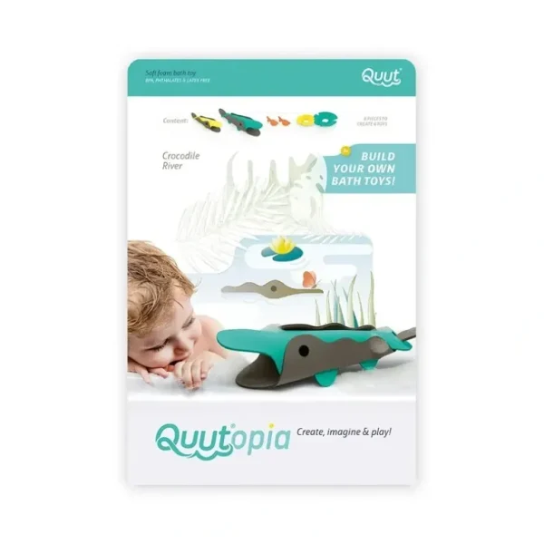6pc Quut Quutopia Bath Water Float Shower Toys for 3y+ Kids Crocodile River - cutbabycare.com | baby boutique & care hub