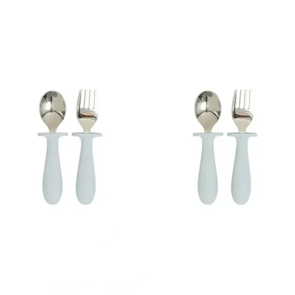4pc Splosh Baby Lion Stainless Steel Silicone Cutlery Set Spoon/Fork Blue 0+ - cutbabycare.com | baby boutique & care hub