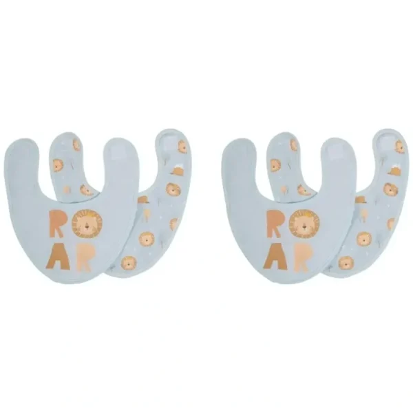 4pc Splosh Baby/Infant Lion Cotton Feeding Bib Terry Absorbent 22x30cm Blue - cutbabycare.com | baby boutique & care hub