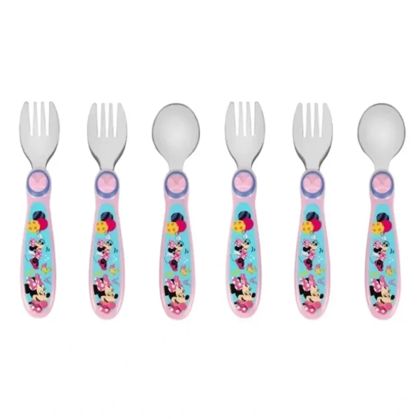 6pc The First years Minnie Sculpted Flatware Stainless Steel Infant Baby Spoons - cutbabycare.com | baby boutique & care hub
