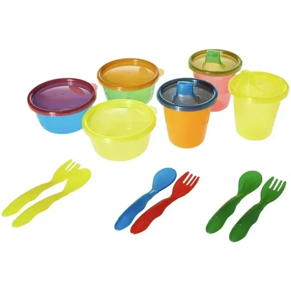 12pc The First years Take & Toss Baby Cup/Bowl/Cutlery Kids/Children's Set 6m+ - cutbabycare.com | baby boutique & care hub
