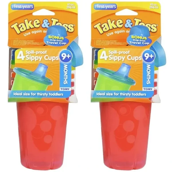 8pc The First years Take & Toss 10oz/296ml Spill Proof Drinking Cups Kids 9m+ - cutbabycare.com | baby boutique & care hub