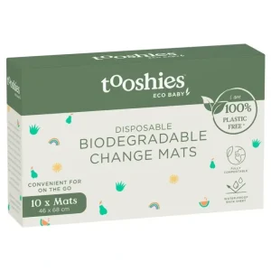 10pc Tooshies Biodegradable Disposable Travel Nappy Change Baby 46x68cm Mats - cutbabycare.com | baby boutique & care hub