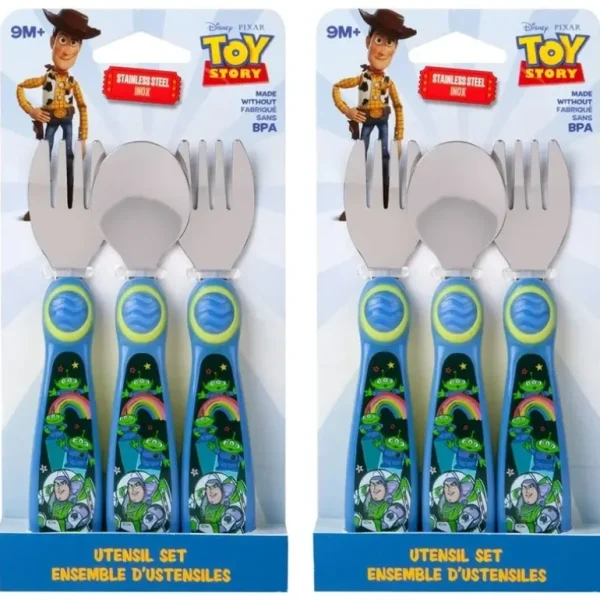 6pc Toy Story Buzz Lightyear 13cm Toddler/Baby Cutlery Spoon/Fork Set 9m+ - cutbabycare.com | baby boutique & care hub