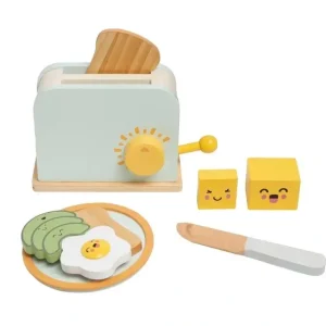 Cheap Pearhead - Brunch Time Montessori Toy Toaster Oven Set, 9 Piece Wooden Play Toy Set - cutbabycare.com | baby boutique & care hub Health Safety