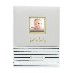 New Pearhead Baby 1st Year Memory Book Hello Baby Grey and Gold - cutbabycare.com | baby boutique & care hub Bath Potty