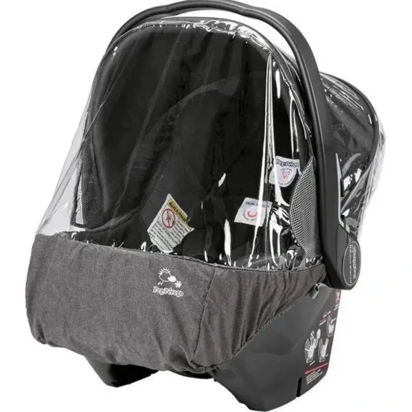 Outlet Peg-PeregoPrimo Viaggio 4/35 Infant Car Seat Rain Cover Clear With Light Grey Fabric Storage Pouch - cutbabycare.com | baby boutique & care hub Car Seats