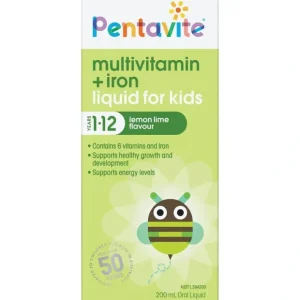 Discount Pentavite Multivitamin + Iron Liquid for Kids 200mL - cutbabycare.com | baby boutique & care hub Health Safety
