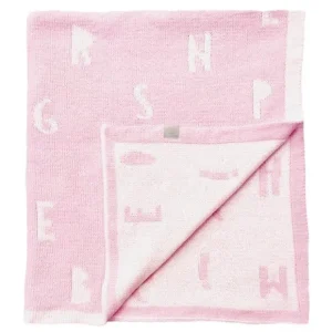 Store Piccolo Bambino - Feather Chenille Blanket Stroller Blanket On Wooden Hanger Pink - cutbabycare.com | baby boutique & care hub Stroller