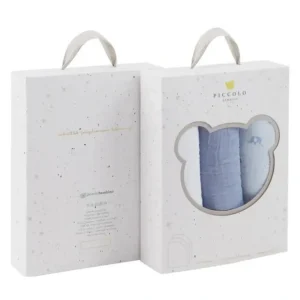 Discount Piccolo Bambino - 3Pk Muslin Swaddles In Gift Box Blue - cutbabycare.com | baby boutique & care hub Stroller