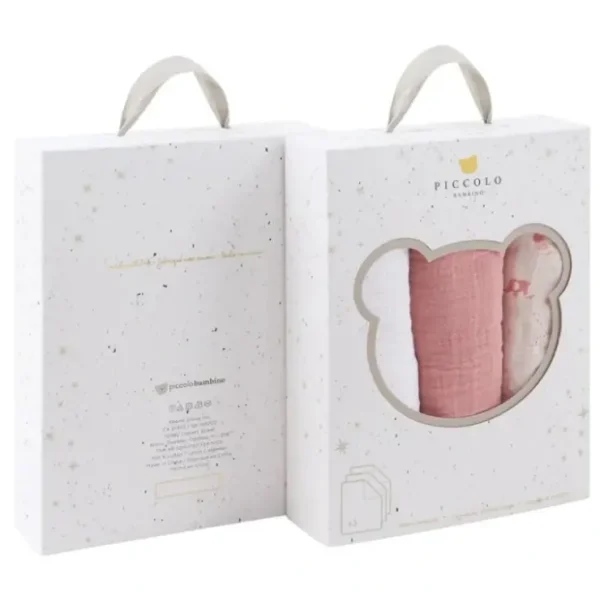 Outlet Piccolo Bambino - 3Pk Muslin Swaddles In Gift Box Pink - cutbabycare.com | baby boutique & care hub Stroller
