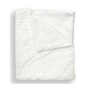 Sale Piccolo Bambino - Textured Faux Fur Stroller Blanket On Wooden Hanger White - cutbabycare.com | baby boutique & care hub Stroller