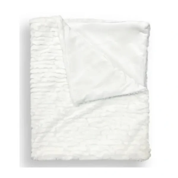 Sale Piccolo Bambino - Textured Faux Fur Stroller Blanket On Wooden Hanger White - cutbabycare.com | baby boutique & care hub Stroller