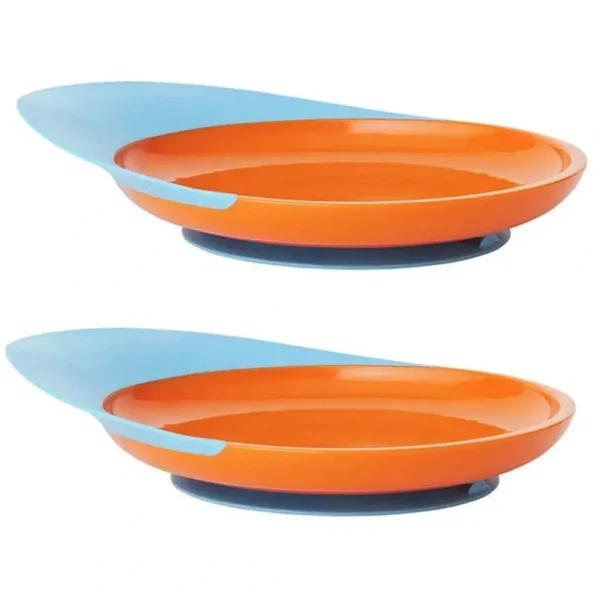 2PK Boon Blue/Orange Catch Plate w/ Spill Catcher for Baby Food Mat/Table/Tray - cutbabycare.com | baby boutique & care hub