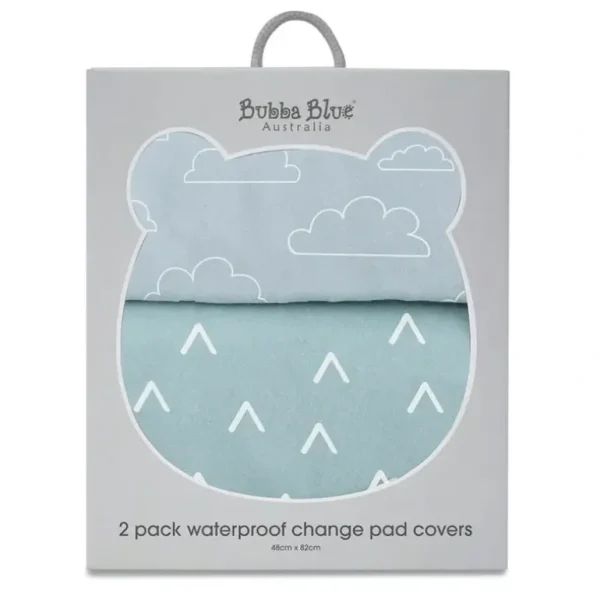 2PK Bubba Blue 48x82cm Nordic Waterproof Change Mat Cover Baby 0-12m Sky/Mint - cutbabycare.com | baby boutique & care hub