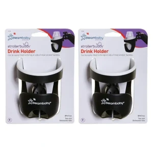 2PK dreambaby Bottle/Sippy Cup Holder w/ Clamp For Stroller/Pram Black/White - cutbabycare.com | baby boutique & care hub