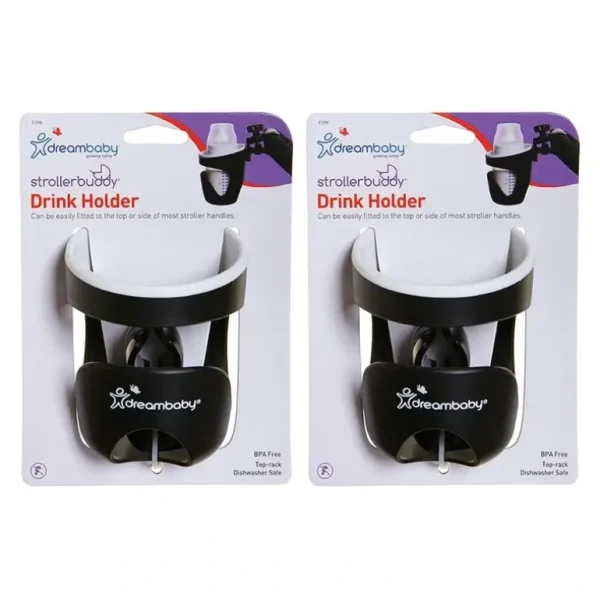 2PK dreambaby Bottle/Sippy Cup Holder w/ Clamp For Stroller/Pram Black/White - cutbabycare.com | baby boutique & care hub