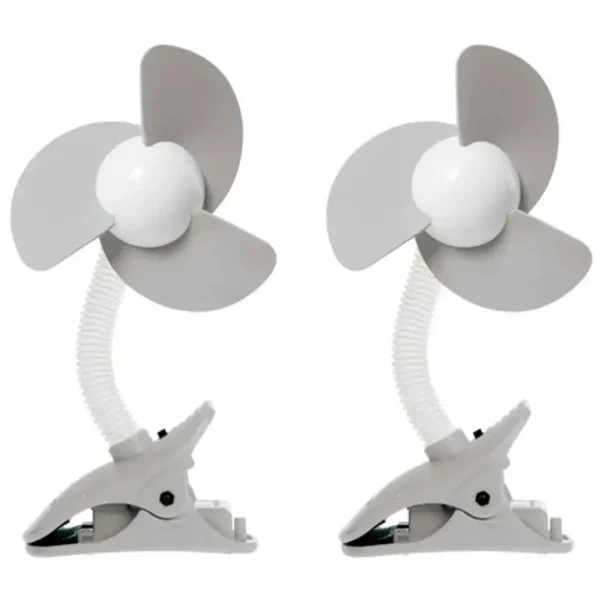 2PK dreambaby Ezy-Fit Clip-On Outdoor Cooling Fan For Baby Stroller/Pram GRY/WHT - cutbabycare.com | baby boutique & care hub