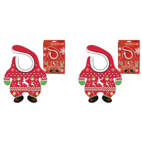 2PK Gamago Xmas Santa Sweater Baby/Infant Kids Neck Bib Feeding Cloth/Towel Red - cutbabycare.com | baby boutique & care hub