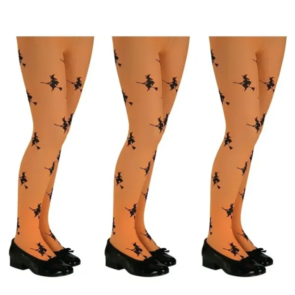 3PK Glitter Witch Tights Kids/Children Halloween Dress Up Costume Small Orange - cutbabycare.com | baby boutique & care hub