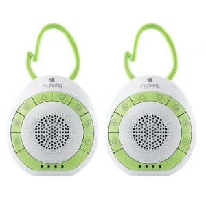 2PK Homedics MyBaby SoundSpa/Music On The Go Speaker for Stroller/Pram White/GRN - cutbabycare.com | baby boutique & care hub