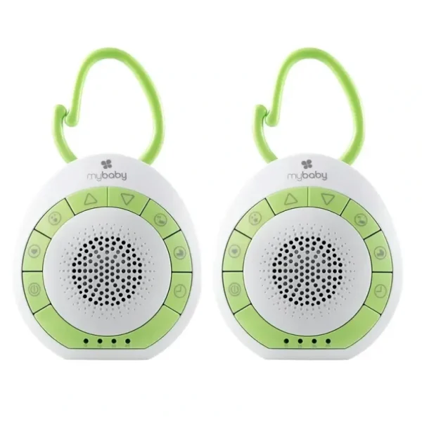 2PK Homedics MyBaby SoundSpa/Music On The Go Speaker for Stroller/Pram White/GRN - cutbabycare.com | baby boutique & care hub