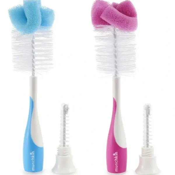 2PK Munchkin Baby Bottle Brush 24cm Sponge/Cleaner for Feeding Baby Bottle Asst - cutbabycare.com | baby boutique & care hub