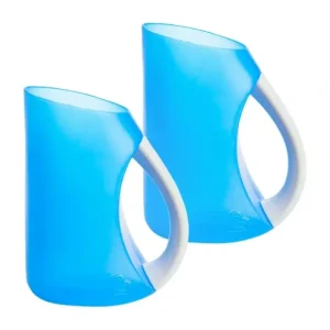 2PK Munchkin Lightweight Bath Jug Shampoo Washing Contoured Rim Rinser Blue 6M+ - cutbabycare.com | baby boutique & care hub