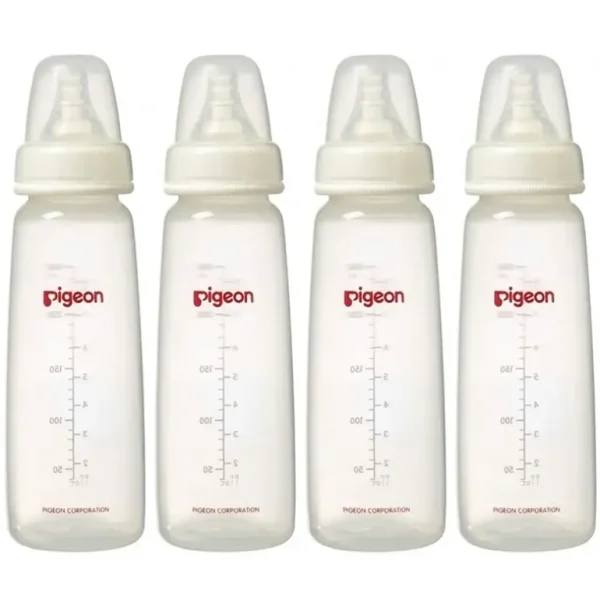 4PK PIGEON 240ml Flexible Slim Neck PP Bottles Baby Feeding Bottle Twin Pack - cutbabycare.com | baby boutique & care hub
