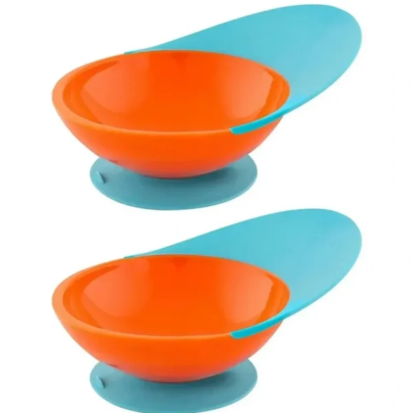2PKBoon Blue/Orange Catch Bowl w/ Spill Catcher for Baby/Toddler Food Table/Tray - cutbabycare.com | baby boutique & care hub