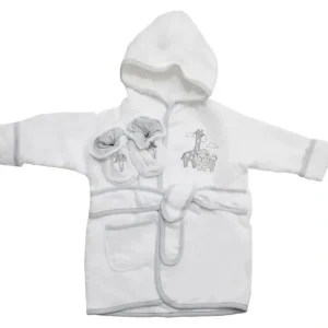 Flash Sale Spasilk - 100% Cotton Hooded Terry Bathrobe with Booties Baby One Size Gifts, White Lion - cutbabycare.com | baby boutique & care hub Bath Potty