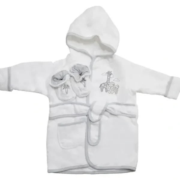 Flash Sale Spasilk - 100% Cotton Hooded Terry Bathrobe with Booties Baby One Size Gifts, White Lion - cutbabycare.com | baby boutique & care hub Bath Potty