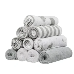 Clearance Spasilk 10 Pack Washcloth - Grey Celestial - cutbabycare.com | baby boutique & care hub Bath Potty