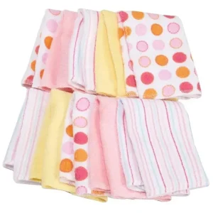 Best Sale Spasilk - 10Pk Soft Terry Bath Washcloths, Pink Dots - cutbabycare.com | baby boutique & care hub Bath Potty