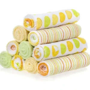 Store Spasilk - 10Pk Soft Terry Bath Washcloths, Yellow/Green Dots - cutbabycare.com | baby boutique & care hub Bath Potty