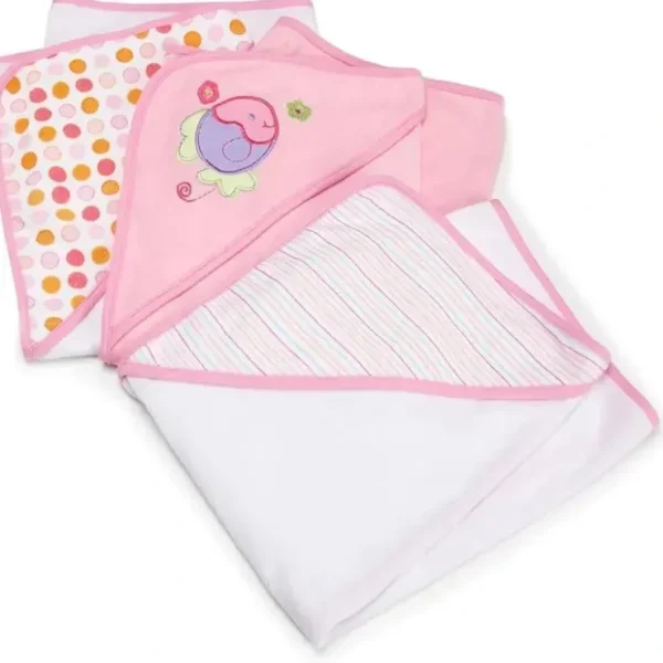 Fashion Spasilk - 3Pk Soft Terry Hooded Towel Set, Pink Fish - cutbabycare.com | baby boutique & care hub Bath Potty