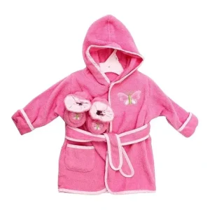 Hot Spasilk - Terry Bathrobe With Booties, Pink Butterfly - cutbabycare.com | baby boutique & care hub Bath Potty