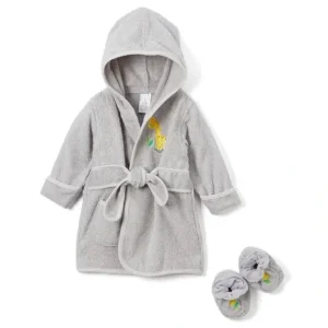 Hot Spasilk Hooded Terry Bathrobe with Booties, Grey Giraffe (0-9M) - cutbabycare.com | baby boutique & care hub Bath Potty