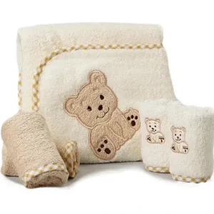 Fashion Spasilk Hooded Towel & Washcloth Set, Bear - cutbabycare.com | baby boutique & care hub Bath Potty