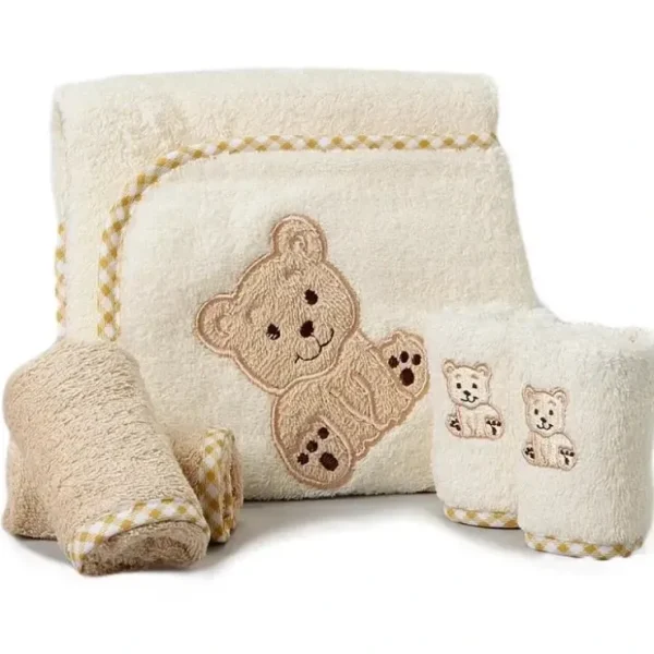 Fashion Spasilk Hooded Towel & Washcloth Set, Bear - cutbabycare.com | baby boutique & care hub Bath Potty