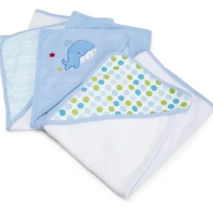Store Spasilk Soft Terry Hooded Towel Set, Blue 3-Pack - cutbabycare.com | baby boutique & care hub Bath Potty