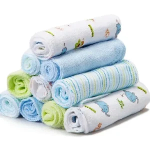 New Spasilk Washcloth Set 10-Pack, Blue Elephant - cutbabycare.com | baby boutique & care hub Bath Potty