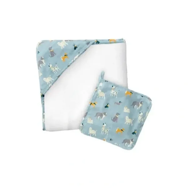 Stephen Joseph - Muslin Hooded Towel With Washcloth, Dog - cutbabycare.com | baby boutique & care hub