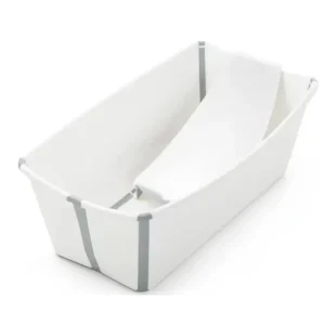 Stokke - Flexi Bath Bundle Folding Baby Bathtub with Newborn Support, White/Grey - cutbabycare.com | baby boutique & care hub