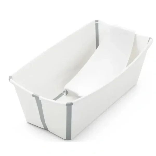 Stokke - Flexi Bath Bundle Folding Baby Bathtub with Newborn Support, White/Grey - cutbabycare.com | baby boutique & care hub